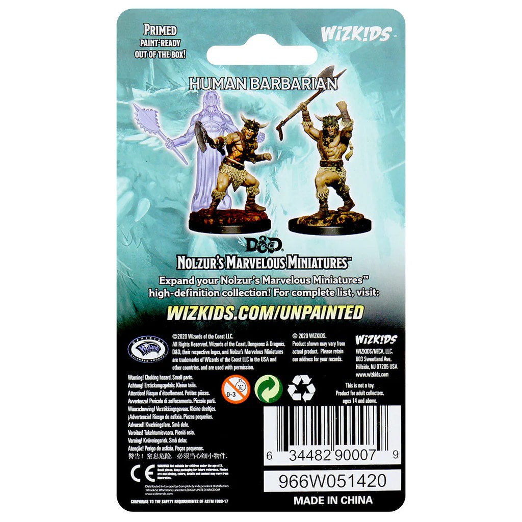 D&D NOLZUR’S MARVELOUS MINIATURES:WAVE 11-Human Barbarian 90007 634482900079