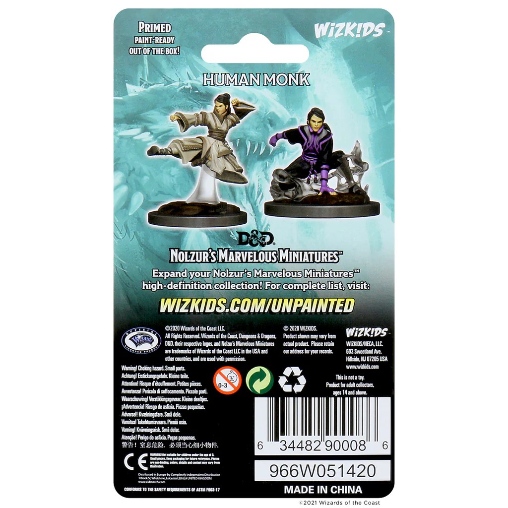 D&D NOLZUR’S MARVELOUS MINIATURES:WAVE 11-Human Monk 90008 634482900086
