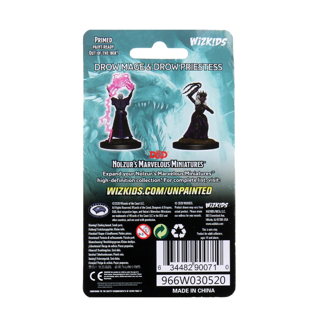 D&D NOLZUR’S MARVELOUS MINIATURES:WAVE 12-Drow Mage & Drow Priestess 90071 634482900710