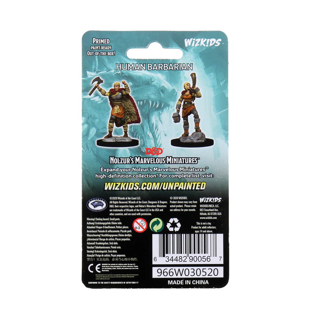 D&D NOLZUR’S MARVELOUS MINIATURES:WAVE 12-Human Barbarian 90056 634482900567