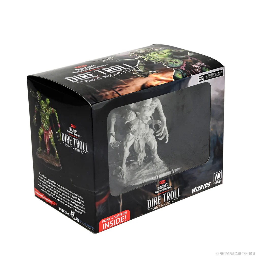 D&D NOLZUR’S MARVELOUS MINIATURES:PAINT NIGHT KIT-Dire Troll 90291