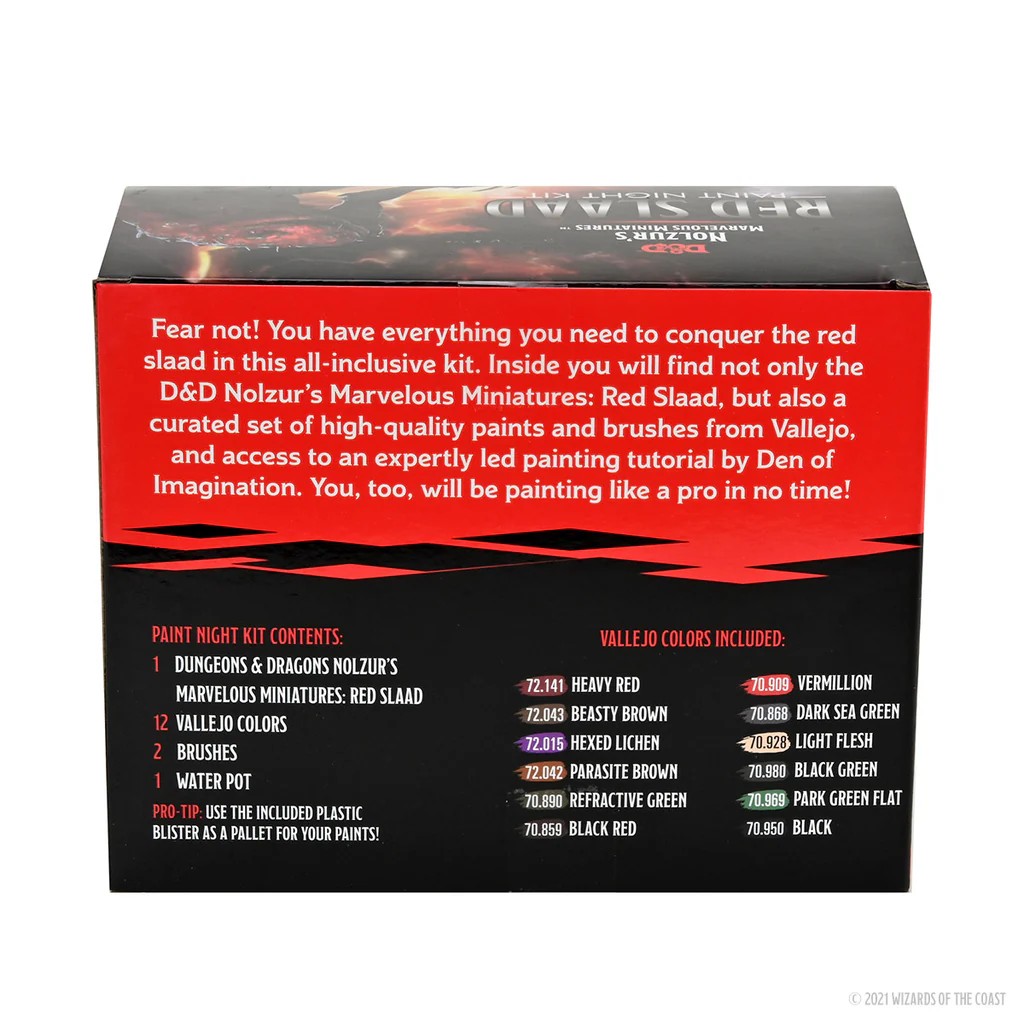 D&D NOLZUR’S MARVELOUS MINIATURES:PAINT NIGHT KIT-Red Slaad 90292