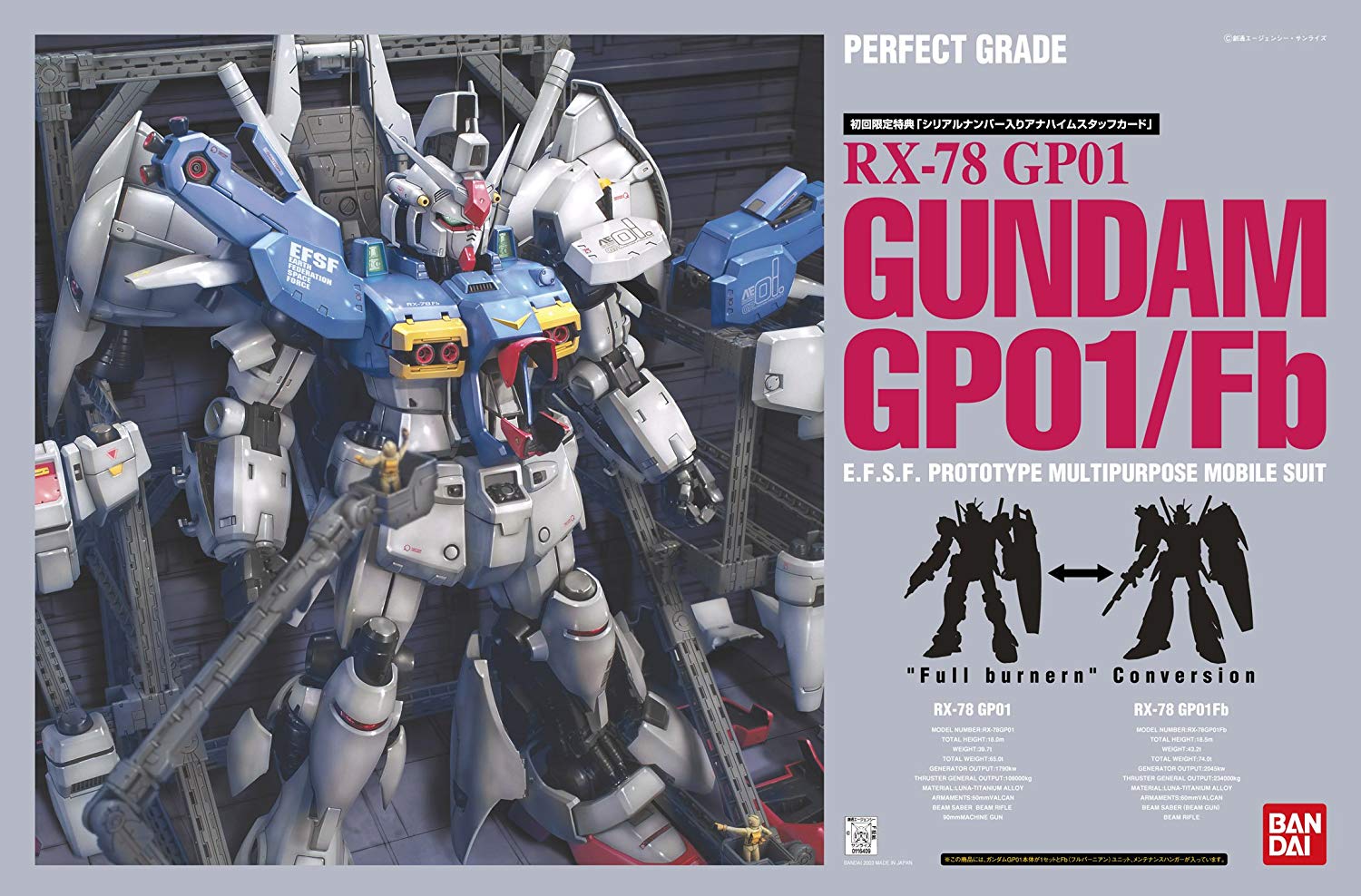 PG 1/60 RX-78GP01/Fb ガンダムGP01/Fb（ゼフィランサス・フルバーニアン） [Gundam “Zephyranthes”/Fb] 0116409 4543112164094
