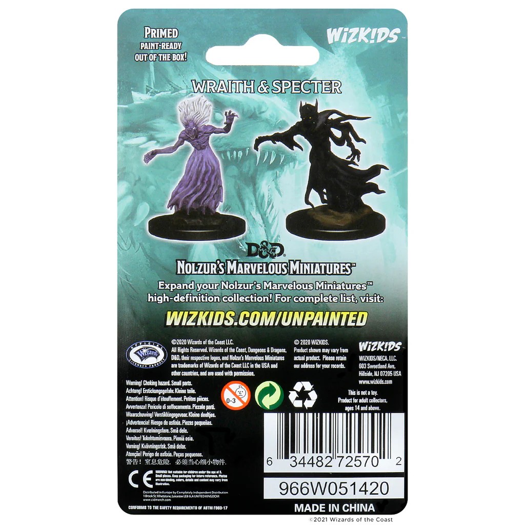 D&D NOLZUR’S MARVELOUS MINIATURES:WAVE 3-Wraith & Specter 72570 634482725702